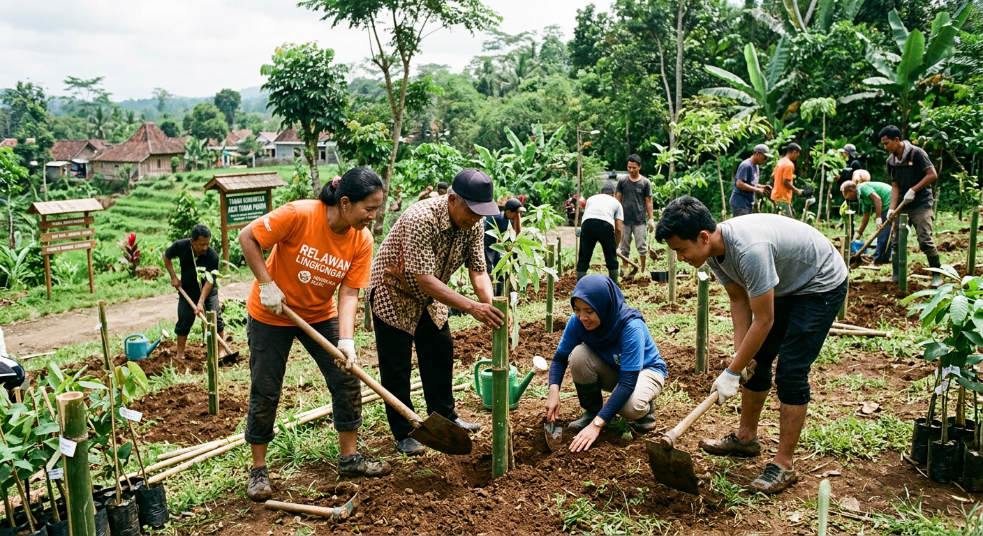 LIVESGP MANGGALA Hijau - Program lingkungan seperti gotong royong dan penanaman pohon.
